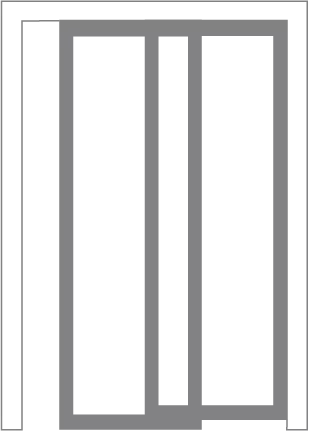 Раздвижная перегородка внутри проема